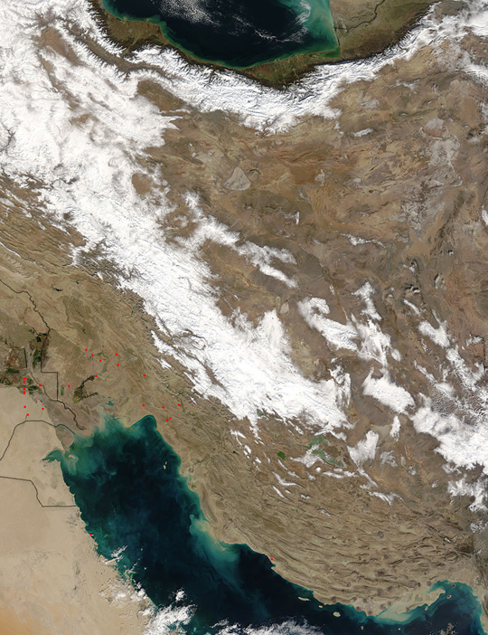 Snow in Iran - MODIS (December 29, 2004)