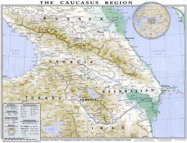 Detailed Map of the Caucasus Region - USDOS