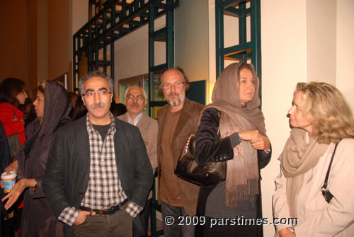 Farhad Tohidi, Amin Tarokh, Mojtaba Raei waiting to see Annette Bening in Medea - UCLA (October 13, 2009) by QH