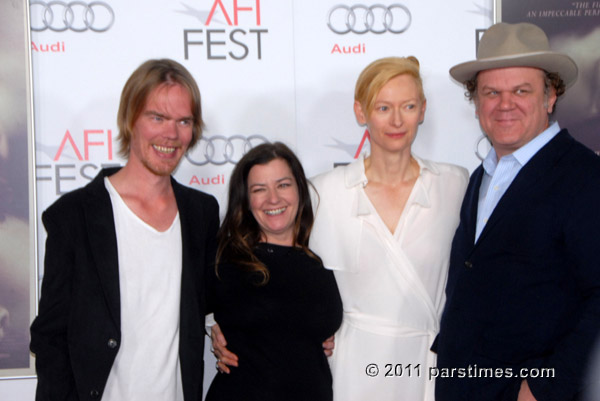 Writer Rory Kinnear, Director Lynne Ramsay, actress Tilda Swinton and actor John C. Reilly - Hollywood (November 9, 2011) - by QH