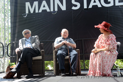 Ed Weinberger, Ed Asner and Patt Morrison - USC (April 21, 2018) - by QH