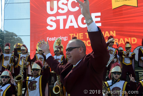 USC Trojan Marching Band Assistant Director Sean Jenkins - USC (April 22, 2018) - by QH
