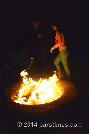 Women enjoying thte bonfire, LA (March 18, 2014)  - by QH