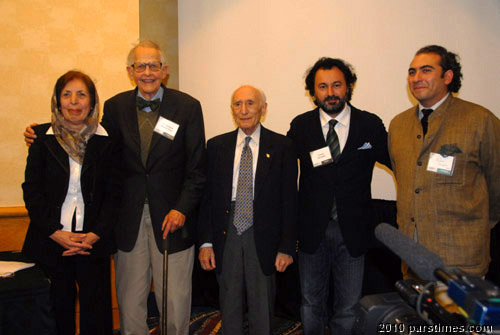Dr. Jaleh Amouzegar, Dr. Richard Nelson Frye, Dr. Ehsan Yarshater, Dr. Touraj Daryaee, Dr. Rahim Shayegan  - Santa Monica (May 27, 2010) - by QH