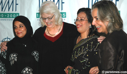 Shahla Sherkat,Molly Ivins, Sumi Khan, Anja Niedringhaus, and Molly Ivins  - by QH, November 2, 2005