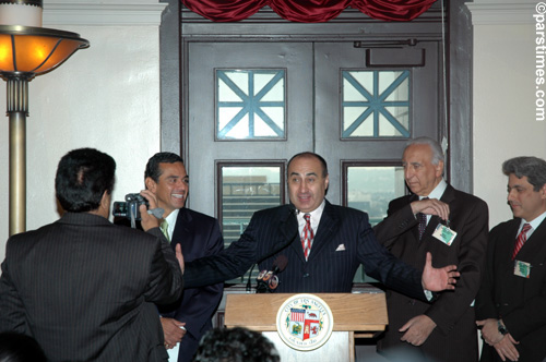 Mayor Antonio Villaraigosa, Andrew A. Adelman (General Manager LA Dept. of Building & Safety), Ezat Delijani, Pouria Abbassi (March 17, 2006) by QH