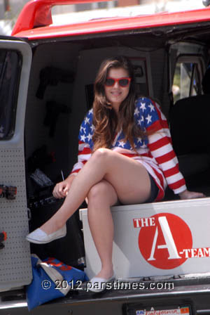 Woman riding the The A-Team Car - Pacific Palisades (July 4, 2012) - By QH