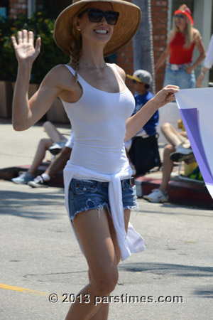 Woman marching on the parade - Pacific Palisades (July 4, 2013) - by QH
