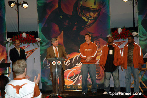 University of Texas Football Coach Mack Brown & Players, Pasadena  - by QH