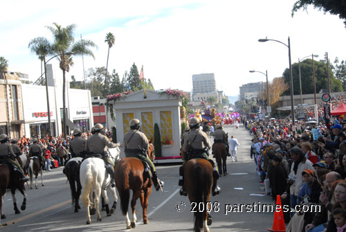 LA County Sheriff Dept. Horse Patrol marching on Colorado Blvd. - Pasadena (January 1, 2008) - by QH