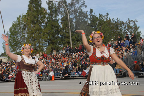 Women marching by the Oktoberfest Float - Pasadena (January 1, 2008) - by QH