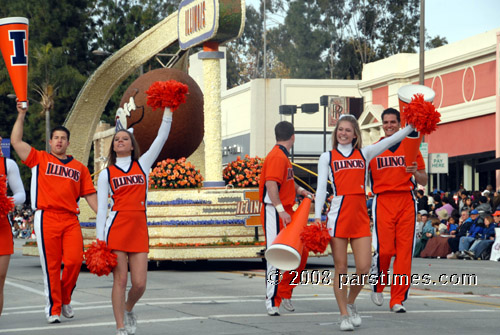 University of Illinois cheerleaders & Float - Pasadena (January 1, 2008) - by QH