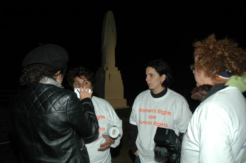 Firoozeh Khatibi interviewing Demonstrators,  Santa Monica (March 7, 2006) - by QH