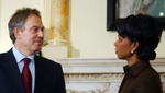 British Prime Minister Tony Blair and Secretary of State Condoleeza Rice - Courtesy of US Embassy London