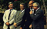 Guadeloupe Summit: President Jimmy Carter, President Francois Mitterrand, Chancellor Helmut Schmidt, British Prime Minister James Callaghan, 01/05/1979. The Shah flees Iran for Egypt on January 16th 1979. - Jimmy Carter Library
