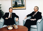President Clinton meets alone with British Prime Minister John Majors in Halifax, Nova Scotia, June 16, 1995 - Clinton Library