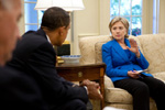 President Obama Speaking With Hillary Clinton at the White House - Public domain image