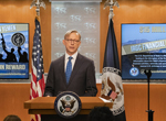 Special Representative for Iran Brian Hook addresses reporters at the U.S. Department of State in Washington, D.C., on December 5, 2019. - USDOS Photo