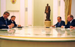 John Kerry meets with Russian President Vladimir Putin and Russian Foreign Minister Sergey Lavrov in Moscow, Russia (May 7, 2013) - State Department photo