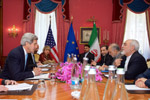 Secretary Kerry Speaks With Iranian Foreign Minister Zarif Before Meeting in Switzerland - USDOS Photo (February 23, 2015)