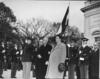 Prime Minister Mohammad Mossadegh of Iran attending ceremonies at Arlington National Cemetery.