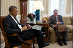 President Barack Obama receives the Presidential Daily Briefing from Robert Cardillo, Deputy Director of National Intelligence - January 31, 2012)
