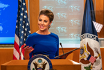Department Spokesperson Morgan Ortagus holds a press briefing at the U.S. Department of State in Washington, D.C., on September 12, 2019. - USDOS Photo