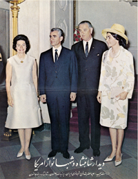 Mohammed Reza Pahlavi and President Lyndon B. 
Johnson