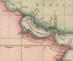 Cropped section of German version of Jacques-Nicolas Bellin's map of Arabia (1745)