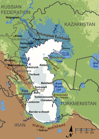 major political and geographical features of the Caspian Sea region