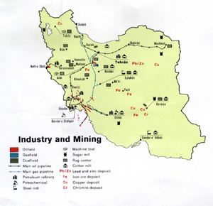 Iran Industry and Mining - CIA Map