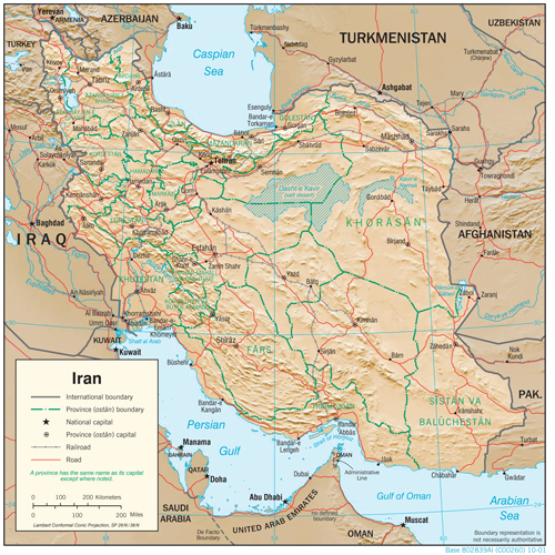 Iran Map - CIA
