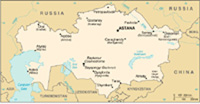 Map of Kazakhstan - CIA World Fact Book