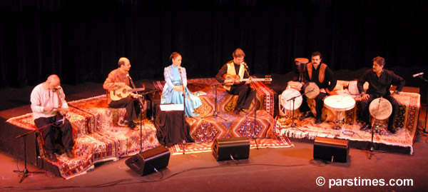 Parissa and the Dastan Ensemble: Said Farjpoori - guest musician, Hossein Behrouznia, Parissa, hamid Mootebassem, Pejman Haddadi, Behnam Samani - LA (September 30, 2006) - by QH