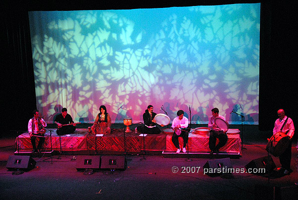 Yarsan Music Group: Mani Bolouri (Kamancheh), Arash Moradi (Setar, Tanbur), Roza Saham (Vocals), Kourosh Moradi (Tanbur, Daf, Tombak, Vocals), Afshin Mehrasa (Daf, Dayereh), Amir H. Amin Rashti (Daf, Dayereh), Kourosh Basiri (Dohol) - LA (March 18, 2007)- by QH
