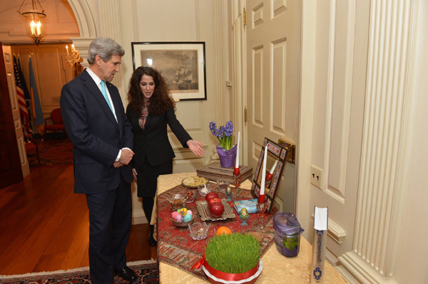 U.S. Secretary of State John Kerry & foreign policy expert Sahar Nowrouzzadeh