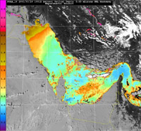 AOD image at 0.63 microns over the Persian Gulf -  NOAA-AVHRR and Terra/Aqua MODIS instrument
