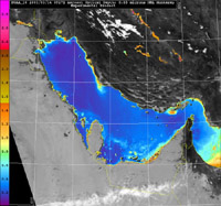 AOD image at 0.63 microns over the Persian Gulf - NOAA-AVHRR and Terra/Aqua MODIS instrument