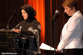 Journalist Shahla Sherkat honored for her work on family law, prostitution, HIV/AIDS, domestic abuse and  custody issues in Iran - by QH