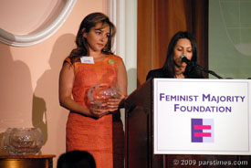 Iranian Feminists accepting women's rights award - by QH