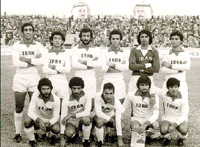 Iran's squad in 1977 in a match against Kuwait.