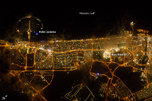 City Lights of Dubai, United Arab Emirates - NASA March 9, 2012