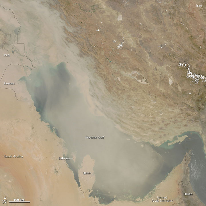 Dust Storm over the Persian Gulf - MODIS (July 31, 2009)