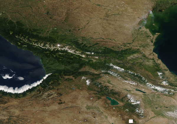 Caucasus Mountains - NASA (August 18, 2019)