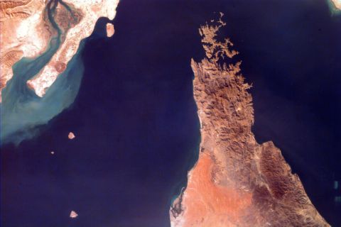 Persian Gulf, Strait of Hormuz - NASA (October 12, 2001)