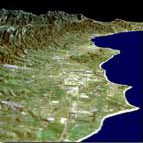 Perspective View with Landsat Overlay Santa Barbara Coastline, California - JPL (May 18, 2001)