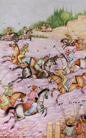 Miniature Painting by Master Hossein Behzad - Polo in ancient Iran