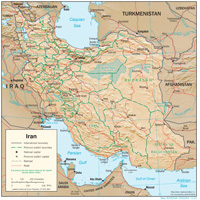 Major routes and railways of Iran
